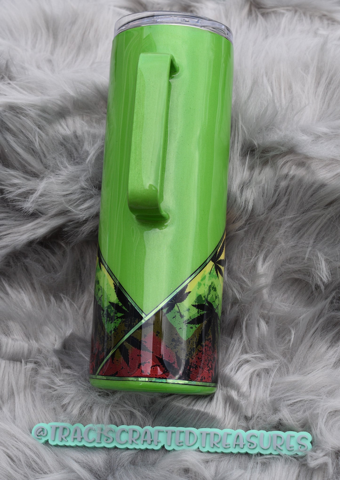 Pearl Green 420 Leaf Handled 20oz Tumbler