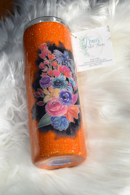 Bloom Where You're Planted 20oz Glittered Tumbler