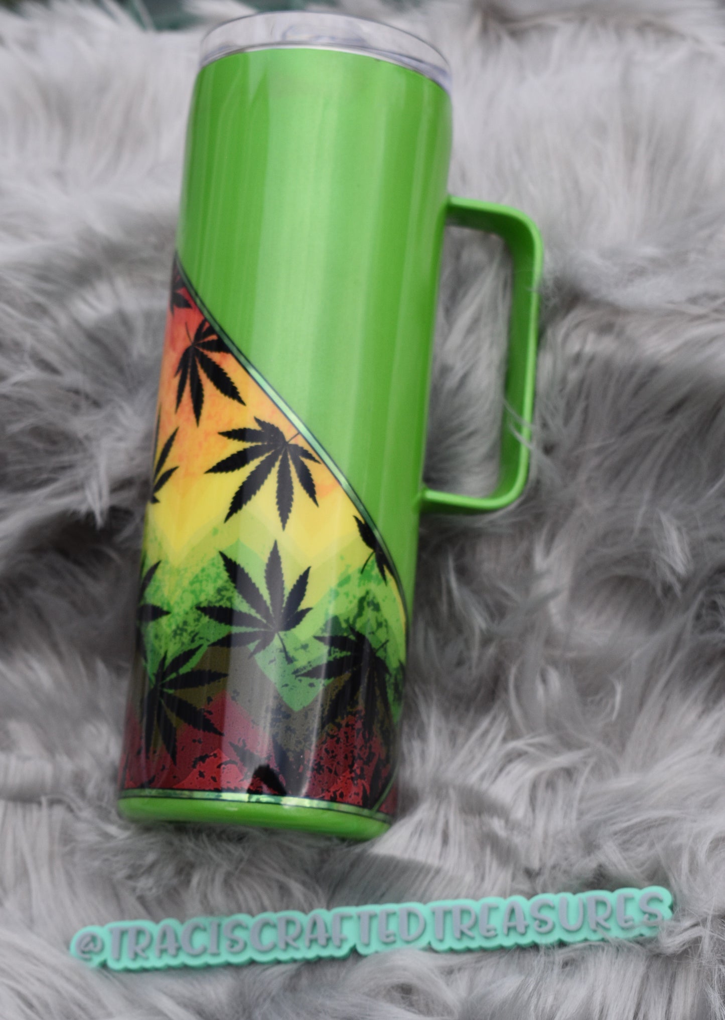 Pearl Green 420 Leaf Handled 20oz Tumbler