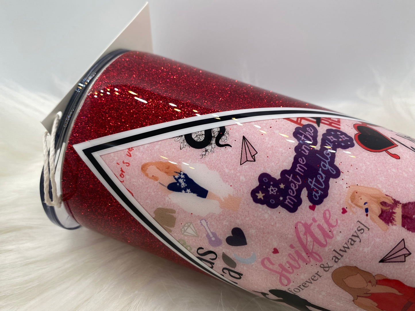 Swiftie 20oz Red Glittered Tumbler