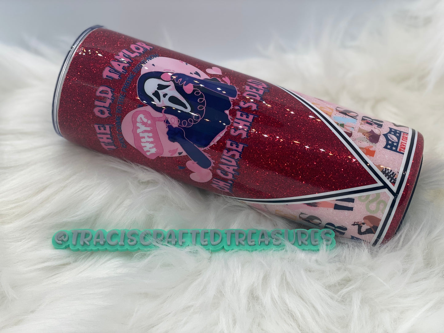 Swiftie 20oz Red Glittered Tumbler