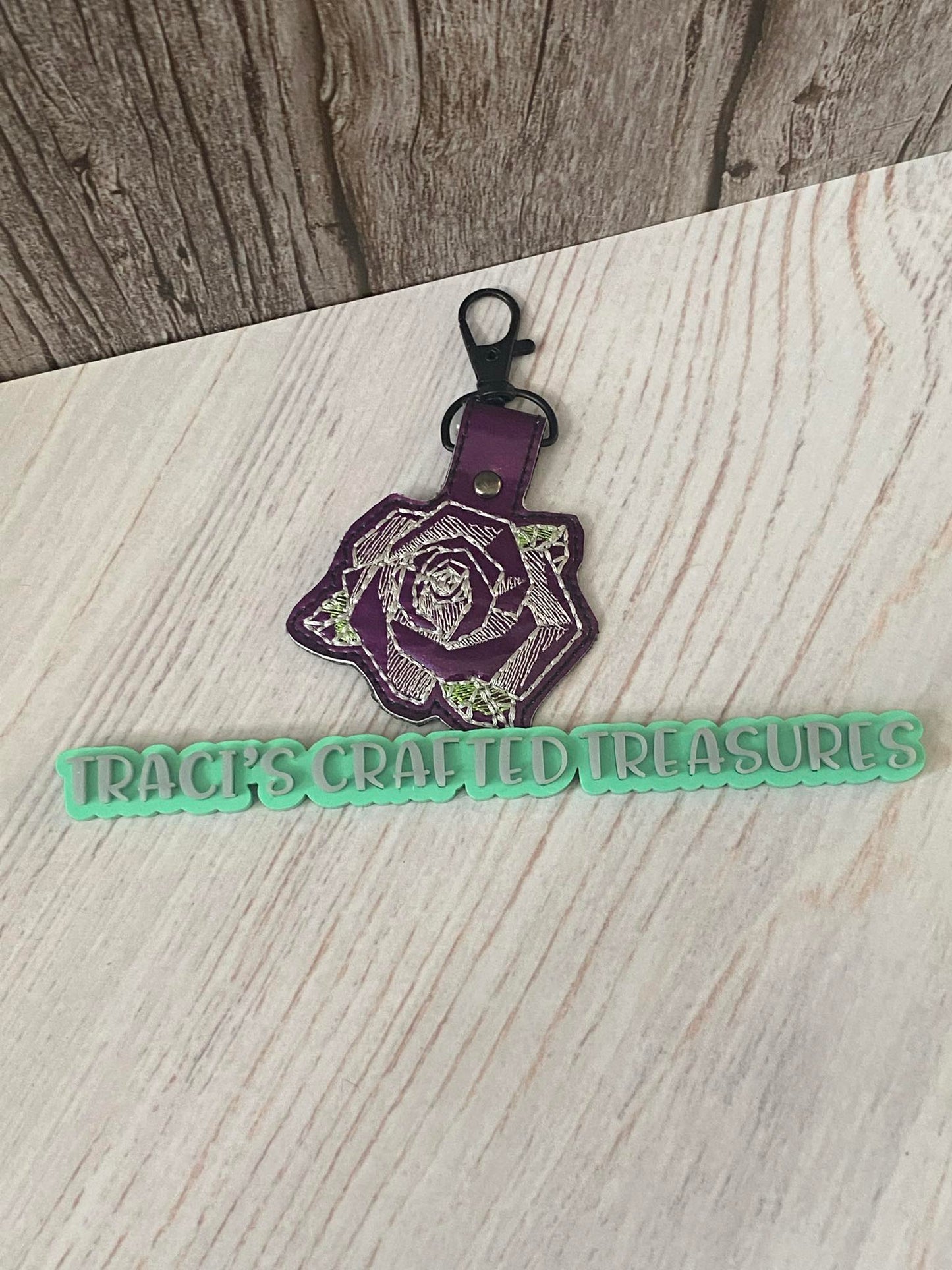 Holographic Rose Keychain/Bag Tag