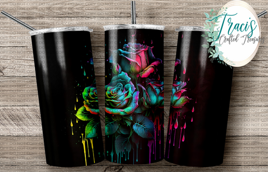 Dripping Roses on Black